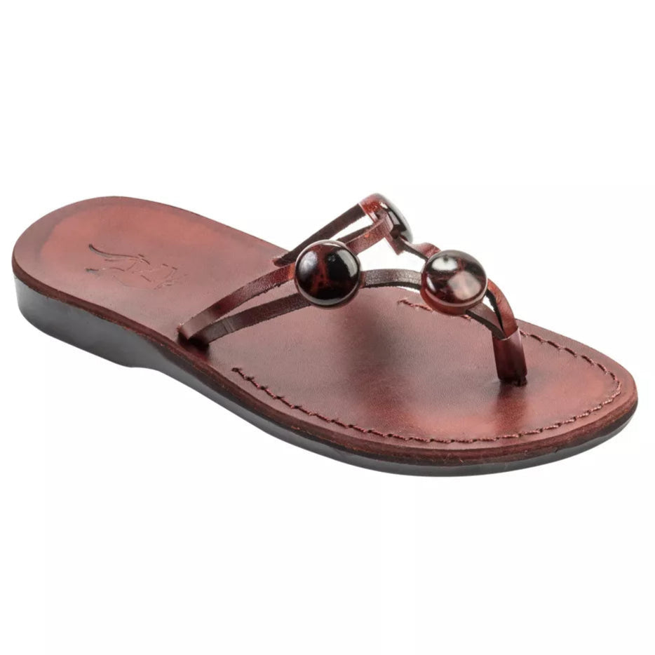 Women’s thin leather Jesus sandals in biblical style – genuine Holy Land footwear