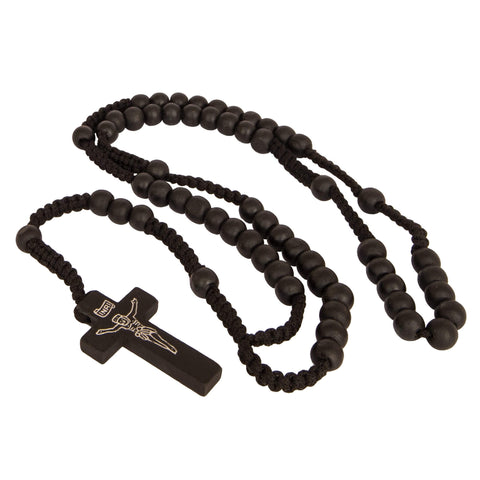 Wooden black rosary crucifix Catholic prayer beads