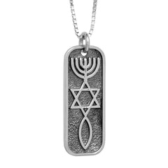 Мессианский Кулон Жетон Символ Иешуа из Серебра 925 пробы
