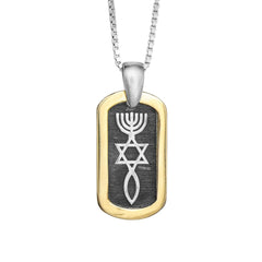 Мессианский Кулон Жетон Символ Иешуа из Серебра 925 пробы и Золота 9К