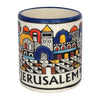 Image of Армянская Керамика Ручной Работы Сувенирная Кружка "Jerusalem" из Израиля, ∅ 6/7см