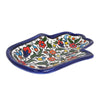 Image of Декоративное Блюдце Хамса с Цветочной Росписью Армянская Керамика из Израиля 12 см