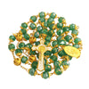 Image of Четки зеленое стекло с распятием и медальоном с Орденом Св. Бенедикта