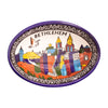 Image of Armenian Ceramic Oval Bowl Bethlehem Décor Mosaic Colourful 16.5x11.5cm