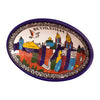 Image of Armenian Ceramic Oval Bowl Bethlehem Décor Mosaic Colourful 16.5x11.5cm