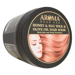 Маска для волос и корней с медом, желтком и оливковым маслом. Aroma Dead Sea, 500 мл