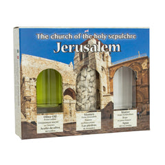 Подарочный набор "Иерусалим" 3 элемента: Земля, Вода и Елей со Святой Земли