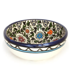 Декоративная керамическая миска с разноцветными цветами ручной работы Армянская Керамика