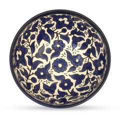 Декоративная керамическая миска с голубыми цветами ручной работы Армянская Керамика