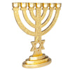 Image of Еврейская Менора: серебро/золото/медь. Семисвечник из Израиля, 10 см