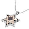 Image of Кулон Звезда Давида с Гранатовым камнем из Серебра 925 и Золота 9k