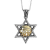 Image of Кулон Каббала Звезда Давида с молитвой Шема Исраэль из Серебра 925 пробы и Золота 9 К