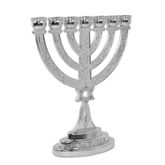 Менора со Звездой Давида: серебро/золото/медь. Семисвечник из Израиля, 10 см