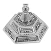 Image of Серебряная менора 12 колен Израиля. Позолоченная менора, сувенир из Израиля, 16 см