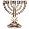 Image of Менора еврейская из 7 веток с орнаментом звезды Давида. Семисвечник иерусалимский 4"