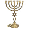 Image of Менора латунная на 7 свечей со Звездой Давида. Семисвечник еврейский 8.9''