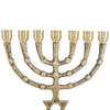 Image of Менора латунная на 7 свечей со Звездой Давида. Семисвечник еврейский 8.9''