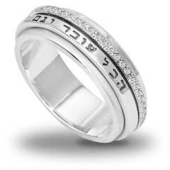 Вращающееся серебряное кольцо Царя Соломона с кристаллами Сваровски оригинал (фото)