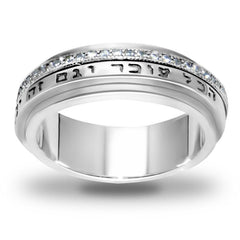 Вращающееся серебряное кольцо Царя Соломона с кристаллами Сваровски оригинал